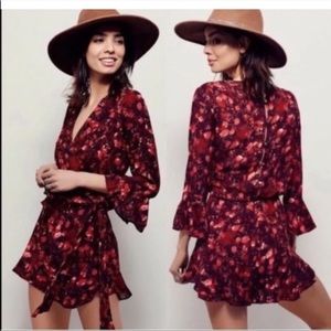 Free people romper w/ button back and bell sleeves